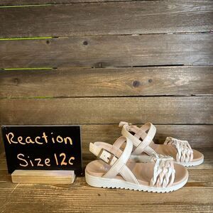 New Little Kids‎ Kenneth Cole Reaction Lotus Oaklee Strappy Leather Sandals 12 C